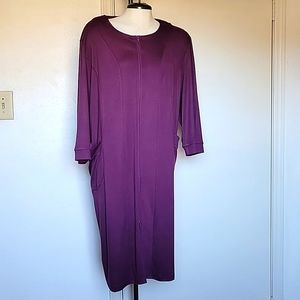 Zexxxy Women's Zipper Robes Half Sleeve e Knee Length